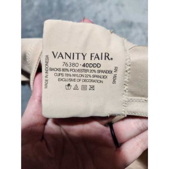 Vanity Fair 40DDD 76380 Beauty Back Full Figure Underwire Smoothing Bra - Picture 3 of 3